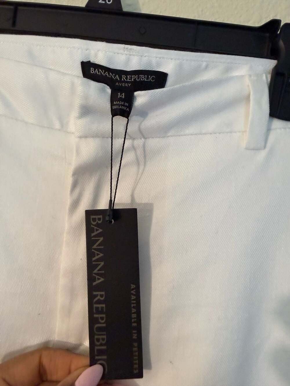 Banana Republic Avery Pleated White Linen Blend Ankle Pants Size 14 NWT - Picture 7 of 7